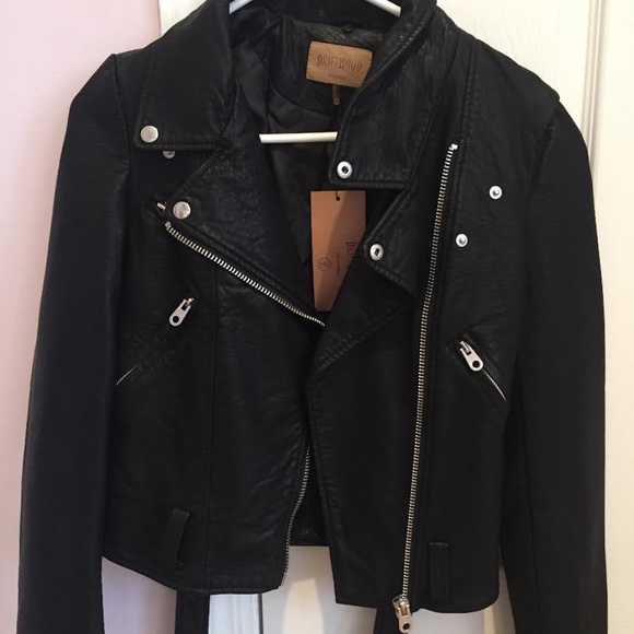 Driftwood Faux Leather Embroidered Jacket